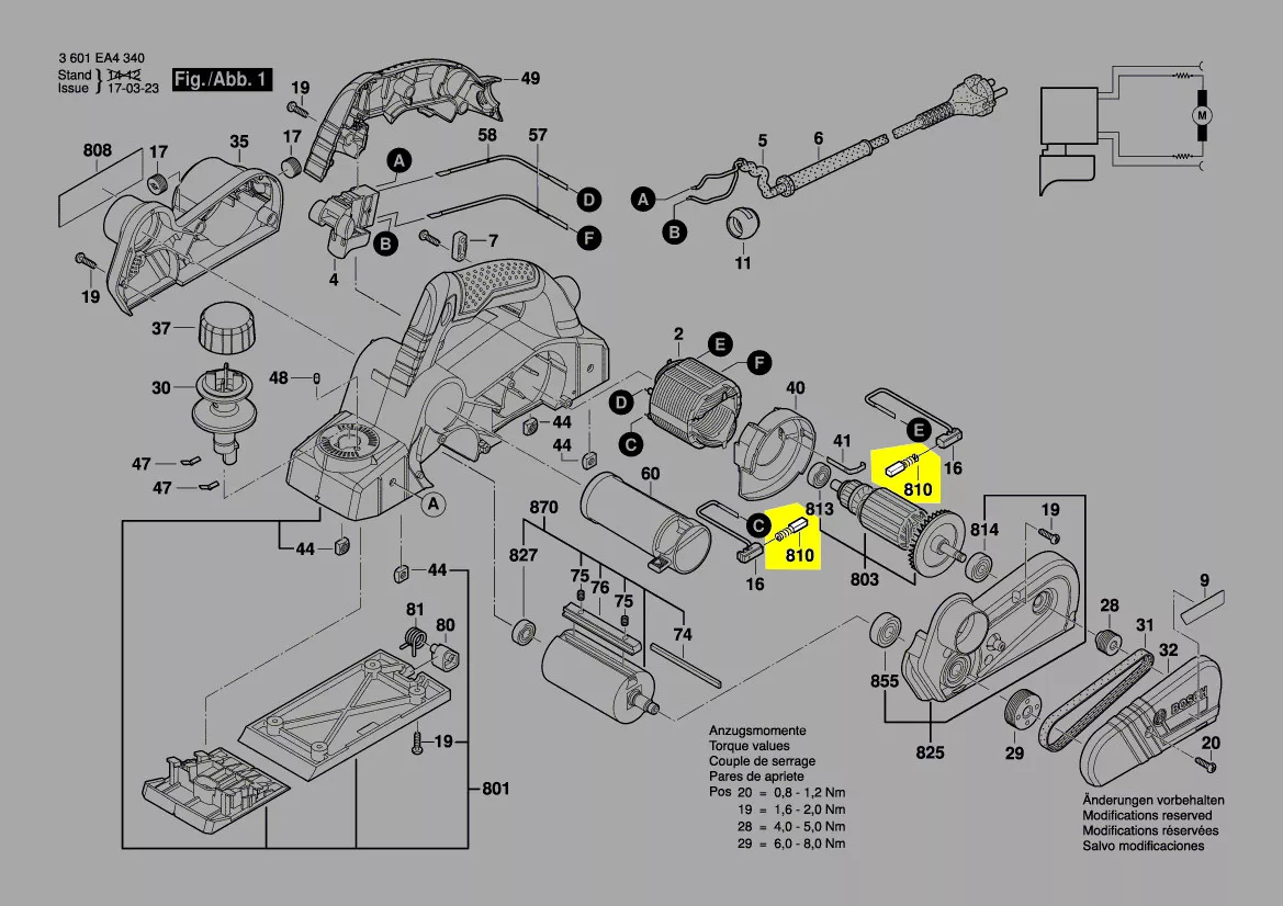 Balais charbon réf. 2 609 120 637 Bosch